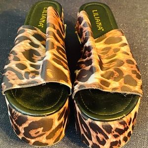 Liliana Peep Toe Platform Slide Sandal, size 10